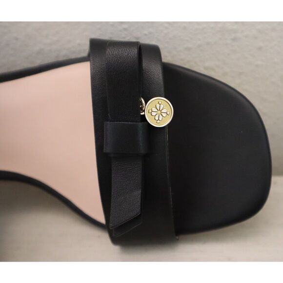 Kate Spade Women's Sz 7.5B Black Helena Two Band Bow Sandals w/Charms - Picture 10 of 16